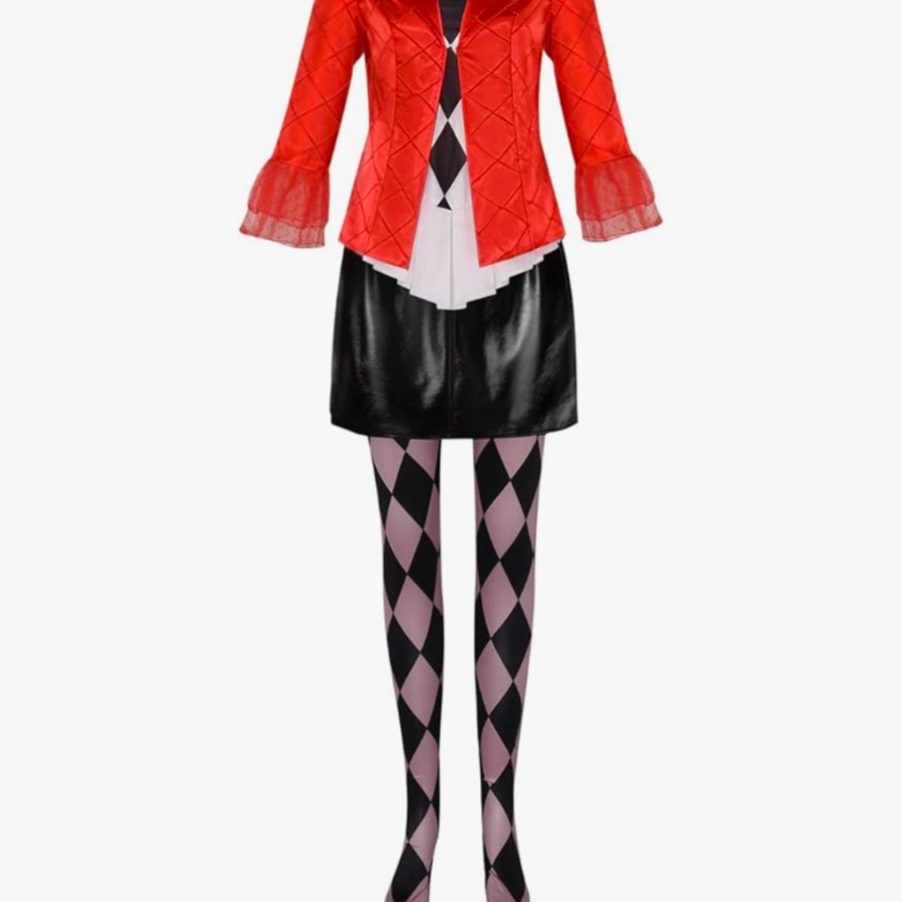 Women's Harley Quinn a.k.a Lee Quinzel Inspired Cosplay Halloween Clown Costume - Picture 3 of 12